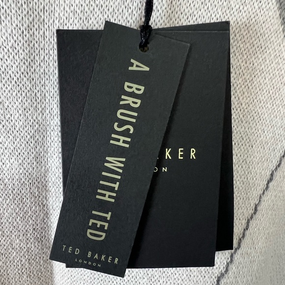 NWT Ted Baker London Avebury Diamond Crew Neck Gray & White Sweater Mens Size:XL - Picture 10 of 14